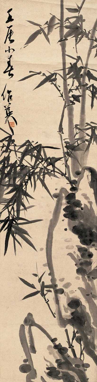蒲华 1892年作 墨竹图 立轴